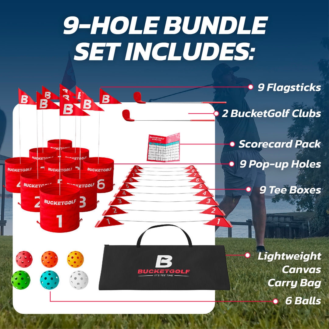 Limited Edition Gold BucketGolf 9 Hole bundle – Supporting the Pediatric Cancer Research Foundation