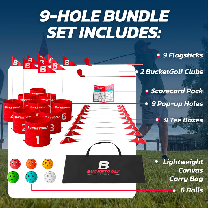 Limited Edition Gold BucketGolf 9 Hole bundle – Supporting the Pediatric Cancer Research Foundation