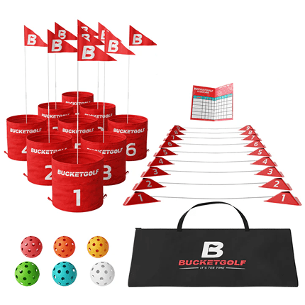 BucketGolf Bundle Pro 9 Hole | Portable par 3 golf course clubs