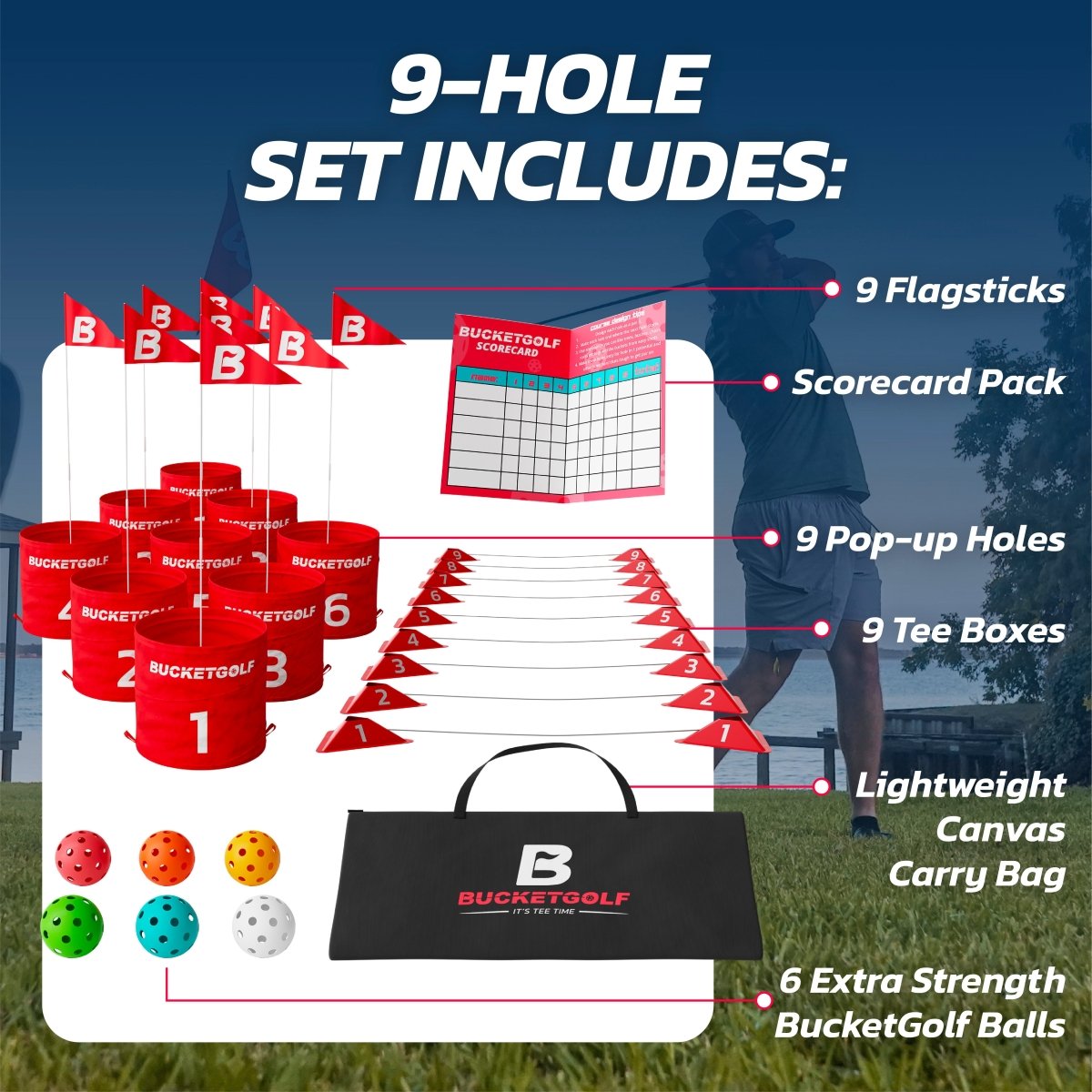 全て未使用品！（絶版）バークレイ ガルプアライブ バケツ バルキーホグセット！ BucketGolf Game | 9 Hole Portable Backyard Yard Golf Game